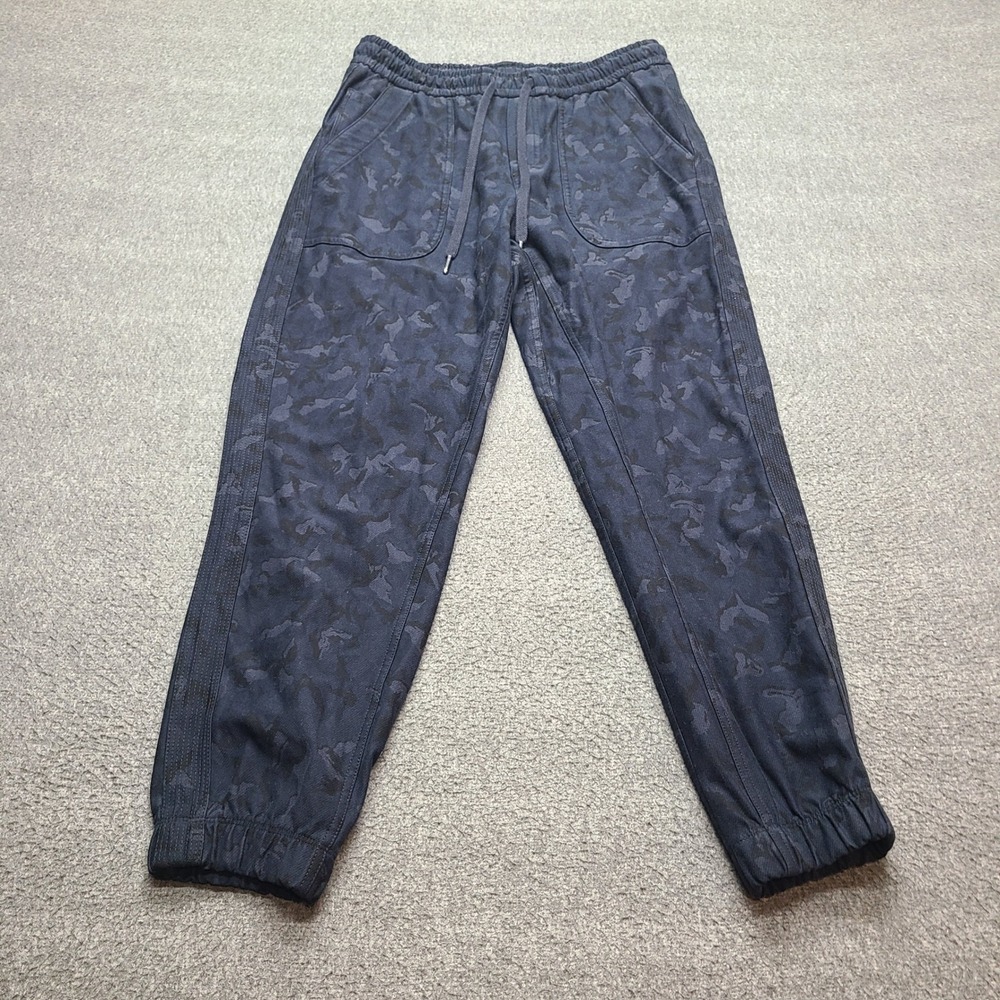 Athleta Farallon Jogger Womens 4P Navy Blue Excellent Camo Print Cotton Stretch